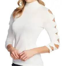 CECE Bowtie Cutout Sleeve Sweater NWT XS