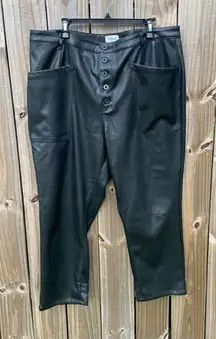 Pistola Faux Leather Black Pants size 18W Plus Size