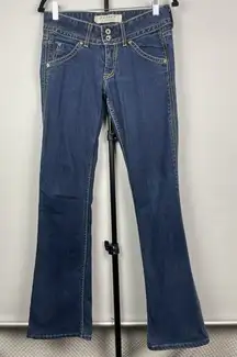 Hudson Medium Blue Wash Denim Signature Boot Cut Low Rise Women's Jeans Size 27