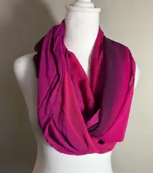 Express Magenta Pink Ombre Colorblock Infinity Scarf Womens One Size Barbiecore