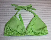 Luli Fama Triangle Bikini Top Size D Cup Green & White Strip Striped