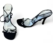 Stuart Weitzman Evening Dress Shoes, Size 8.5 satin and crystal embellishment