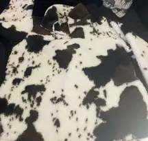 COW PRINT. Quarter zip up hoodie