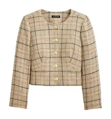 NWT J.Crew Louisa Lady Jacket in Brown Ivory Sherlock Plaid English Wool 4