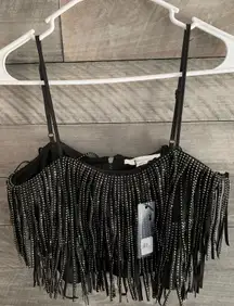 Black Fringe Top