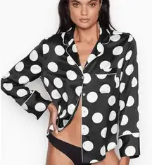 ✨Victoria Secret Afterhours Satin Two Piece Polka Dot Long Sleeve Sz M Pajamas✨