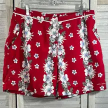 WHITE SIERRA Women's Swim Shorts Red Tropical Print-16