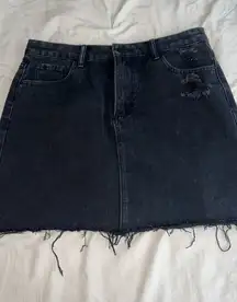 Black Denim Skirt Shein