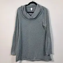 Jones New York Silver Gray Glitter Sparkle Lightweight Cowl Neck Sweater Large