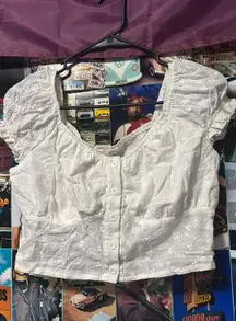 Schiffy Button Front Crop Top