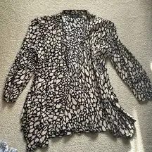 Animal Print linen Short Cardigan