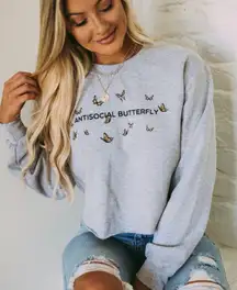 These Three Boutique Antisocial Butterfly Sweatshirt