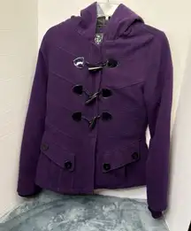 Me Jane Plum Peacoat Size Large Preppy Classic Chic