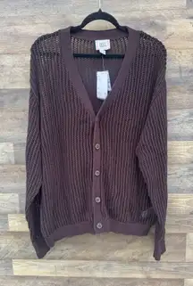 NWT BDG Open Knit Brown Beach Cardigan 