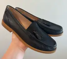 NWOT Jack Rogers Huntley Black Leather Tassel Loafers 7.5B
