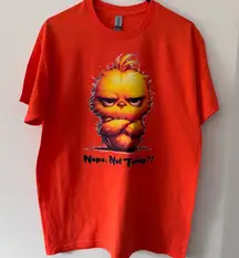New handmade angry chicken orange Tshirt