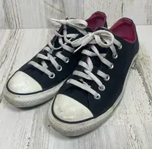 Converse Chuck Taylor All Star Low Top Double Tongue Sneakers size 9 Black/ Pink
