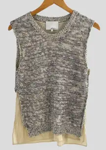 Phillip Lim Size M Layered Sweater‎ Vest Top Size Gray Beige Academia Preppy NWT