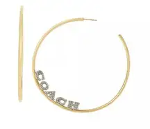 COACH Signature Logo Hoop Earrings.