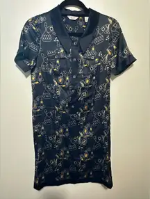 Original Penguin Black and Gold Graphic Mini Dress