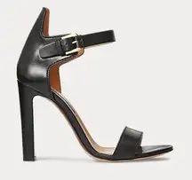 Ralph Lauren Collection Darcia Calfskin Sandal heels Sz 37.5 black