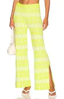 Solid & Striped The Logan Jacquard Knit Wide Leg Pants Pear & Marshmallow Medium