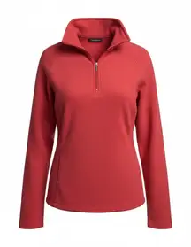 ✨Lands End L/P 14-16 Pink THERMCHECK Quarter Zip Fleece Pullover Jacket Sweater✨