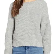 Leith Crewneck Oversized Chunky Sweater Light Gray