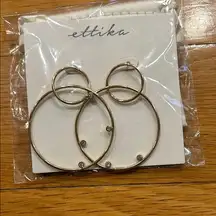 ettika Gold Geometric Earrings