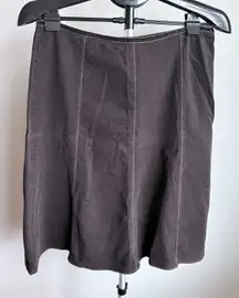 Vintage Casual Corner Annex 90s A-Line Corduroy Chocolate Brown Skirt Size 10