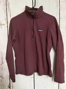 Patagonia Womens Micro D 1/4 Zip Fleece Pullover Sweatshirt - Plum / Size Medium