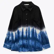 ZARA NWT  Tie Dye Linen Blend Shirt