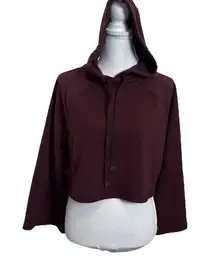 Athleta Steady State Crop Sweatshirt Hoodie Cropped Antique Burgundy Women’s XXS