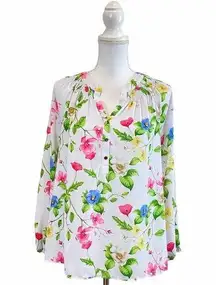 Charter Club Floral Print Tunic Summer/Spring Top Blouse