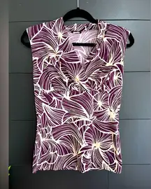 BOHO Chic Printed Corporate Sleeveless Classy Tank Top Women’s Sz M EUC