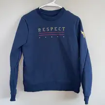 Under Armour Project Rock Woman’s Crewneck Sweatshirt Size S RESPECT Navy Blue