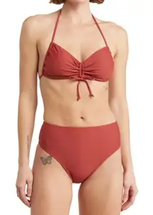 VYB Womens XL Cinched Two-Piece Bikini in Magic Hour Rust Brown NEW