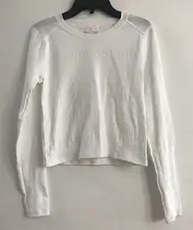 Calia Women's Seamless Pointelle Long Sleeve in Pure White size S