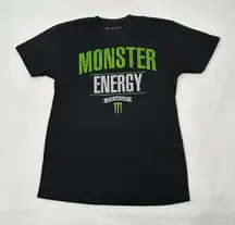 Monster Energy Drink Original Logo Black Graphic Moto Riding Tee Shirt Adult M