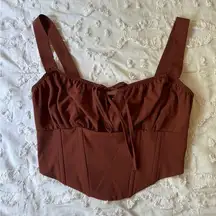 KENDALL & KYLIE XS PACSUN BROWN CORSET TOP