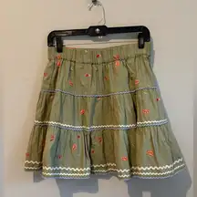Rollert Rabbit 100% Cotton Summer Apperol Embroidered Noemie Skirt Size Small