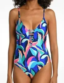 La Blanca NWOT  Painted Leaves One Piece Reversible Swimsuit