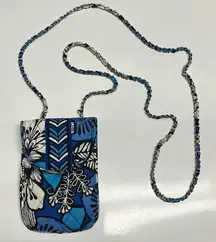Vera Bradley Blue Bayou Cellphone Crossbody with Metal Braided Crossbody Strap
