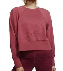 Women's Nike maroon red Dri-fit fleece cropped training sweatshirt size large