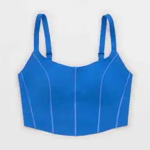 OFFLINE By Aerie Real Me Hold Up! Corset Sports Bra XS BLUE