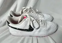 Nike Court Vision Low Multi‎ Swoosh White and Pink Sneakers Size 10