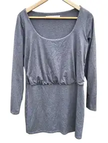 Susana Monaco Women's M Gray Long Sleeve Blouson Mini Length Dress