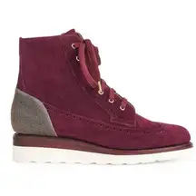The Office of Angela Scott Mr Harrison maroon metallic suede bootie 37.5/7.5 wit