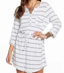 Chaser Cool Jersey Stripe Shirttail Mini Dress Size M