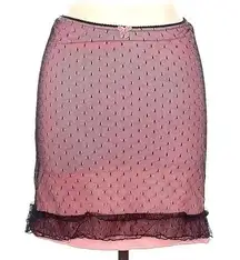 Vintage Neiman Marcus Pink Black Lace Intimates Slip Sleepwear Size 10 Medium